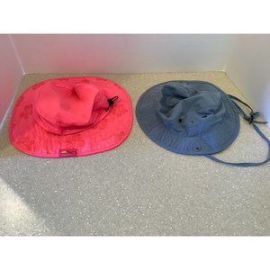 2 Sun Hats 1 Scala Kids Sun Outdoor Blue Fitted 4-6X 1 Pink Sun Protection Zone